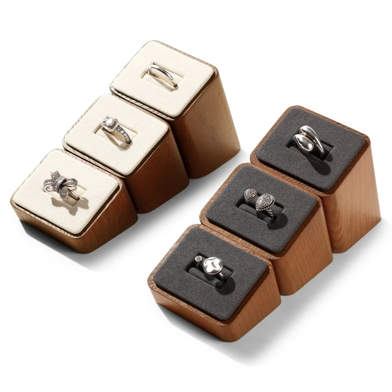 Présentoir à Bagues en Bois 3 Pièces