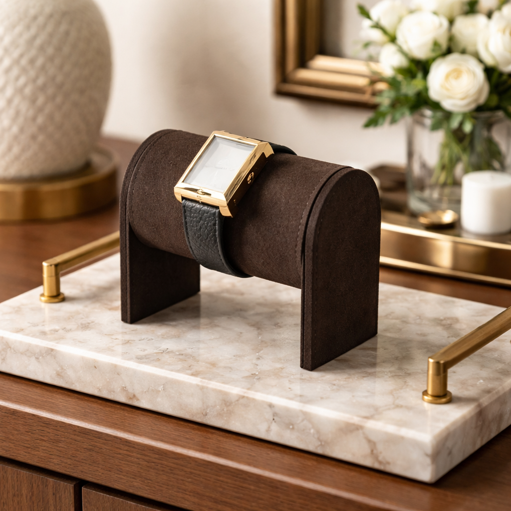 Présentoir Haut De Gamme En Microfibre  – Support Compact