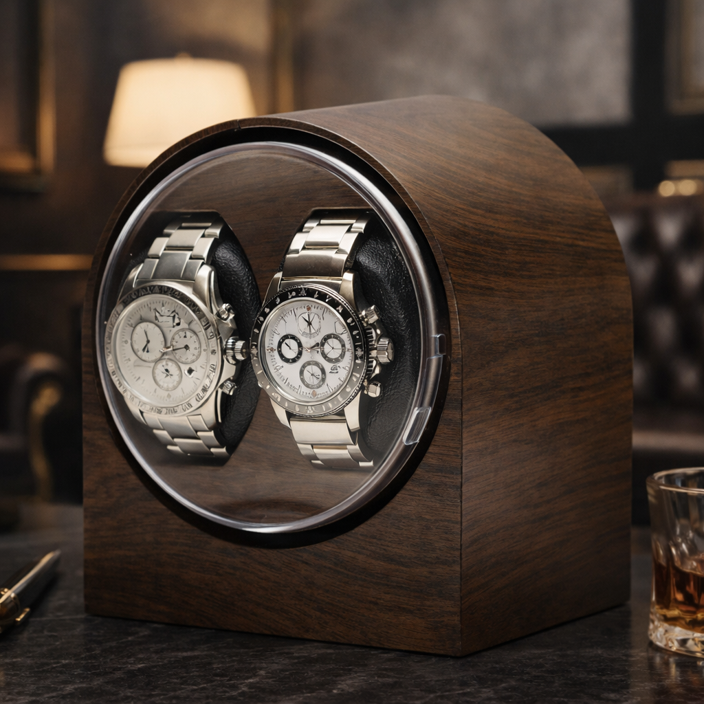 Remontoir Silencieux Effet Bois 2 Montres – Alimentation USB