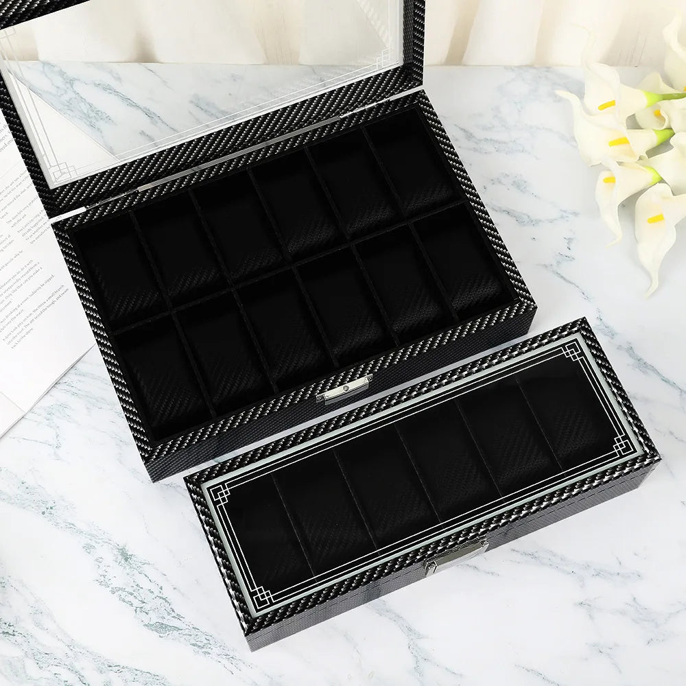 Boite À Montres Finition Brillante – Coffret Collection Effet Noyer