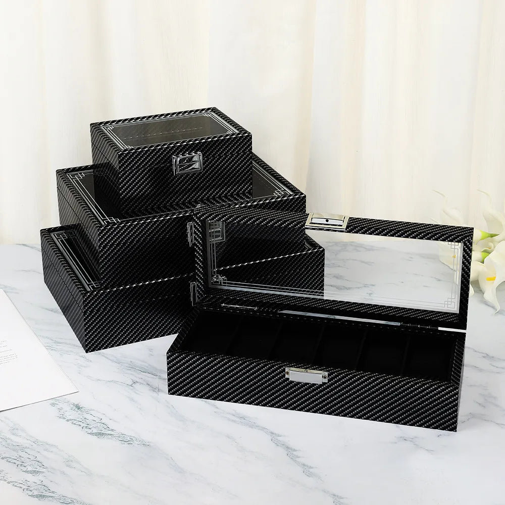 Boite À Montres Finition Brillante – Coffret Collection Effet Noyer