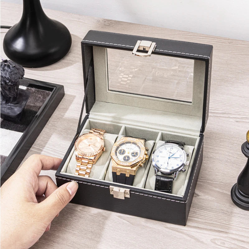 Boite Voyage En Cuir pour 3 Montres – Format Compact Élégant