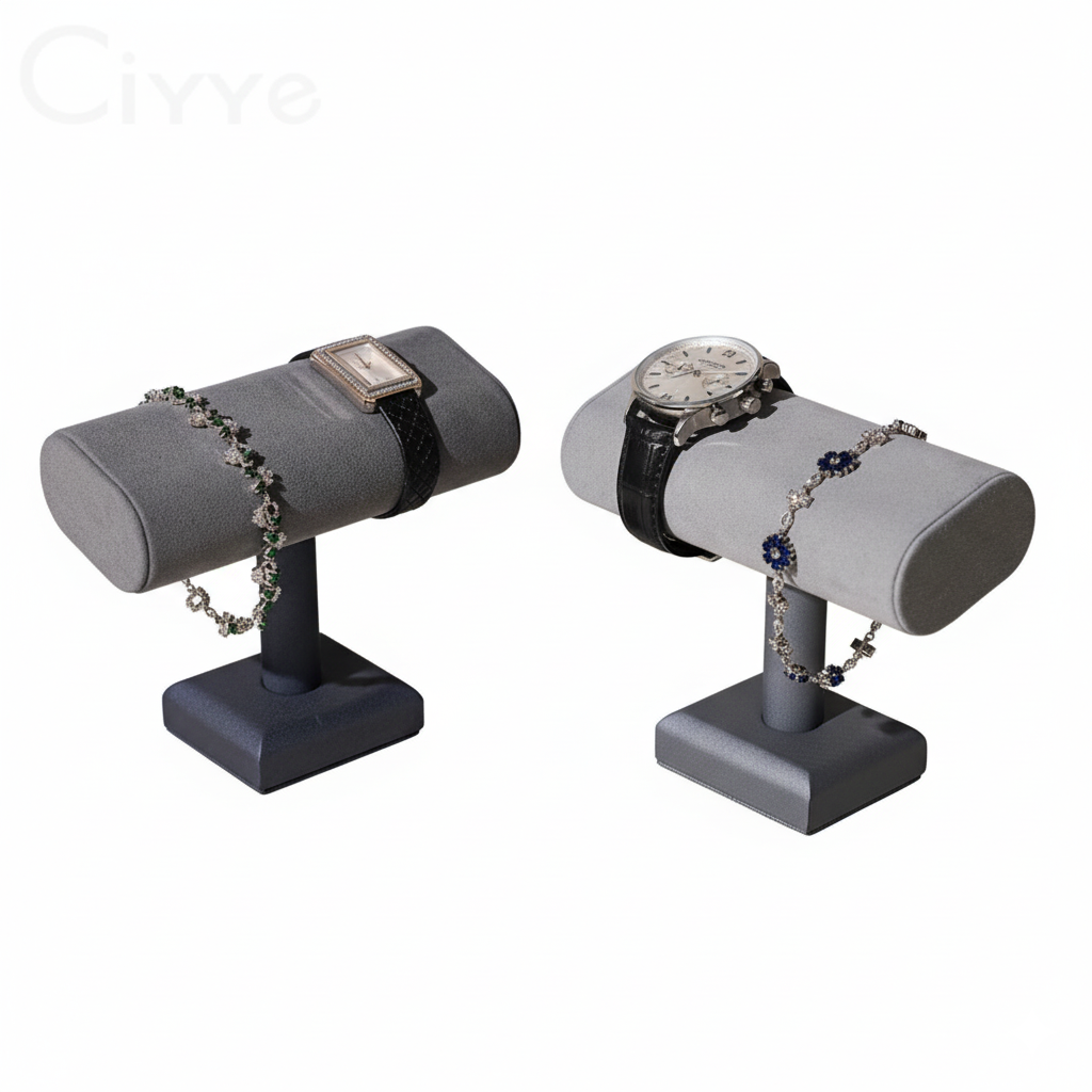 Support T En Microfibre – Présentation Stable Gris Élégant