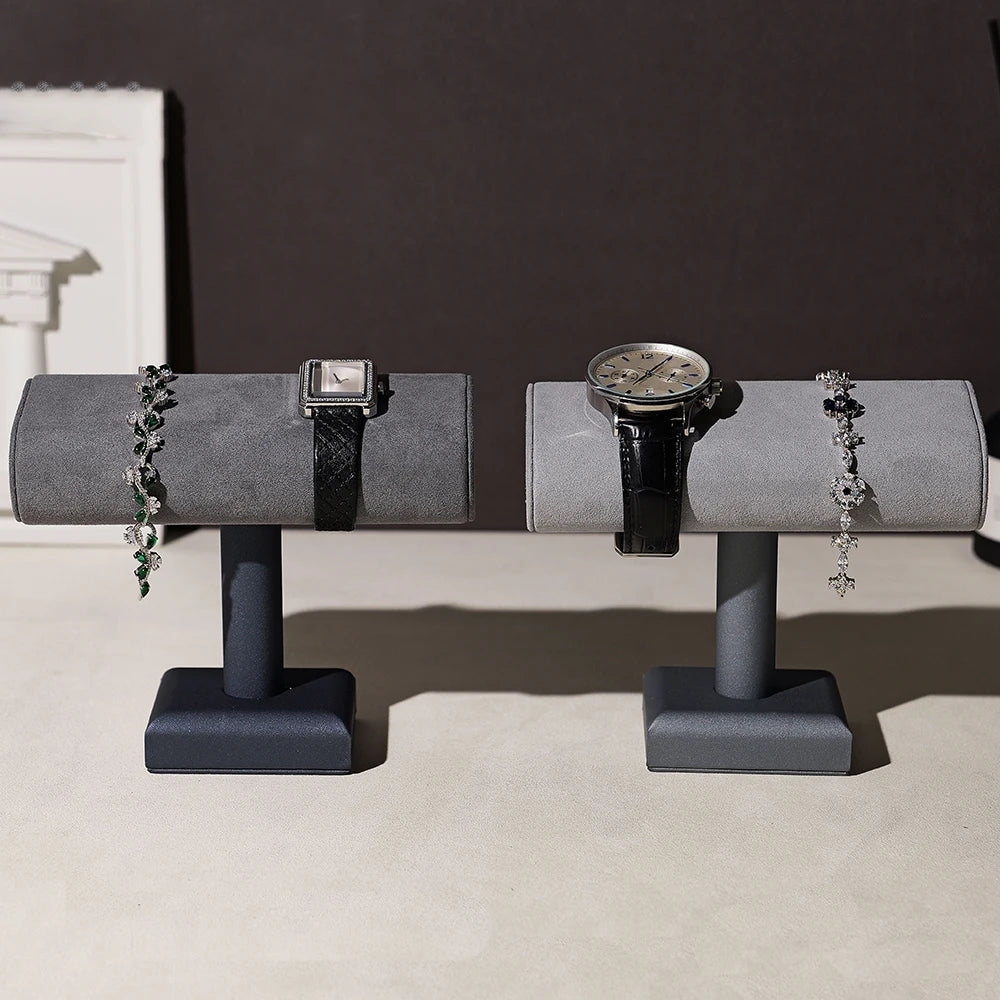 Support T En Microfibre – Présentation Stable Gris Élégant