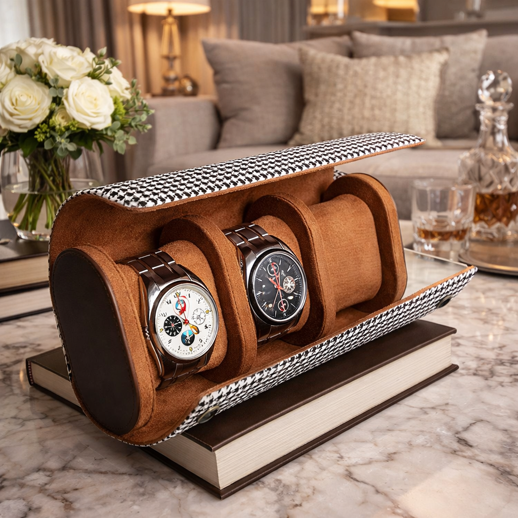 Watch Roll De Voyage Rayé – Étui Compact Pour 1 À 3 Montres