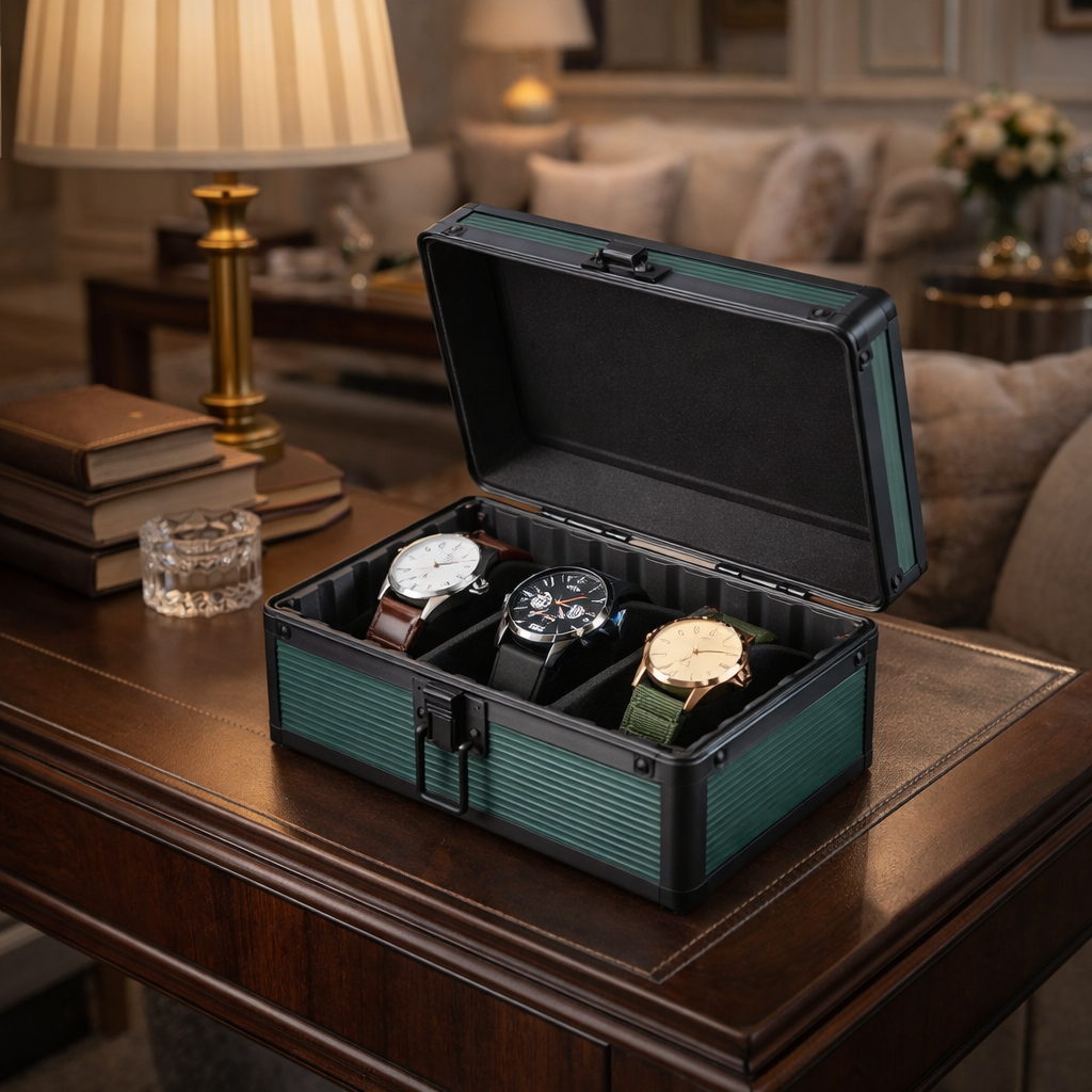Boîte En Aluminium Pour Montres – 3 Emplacements