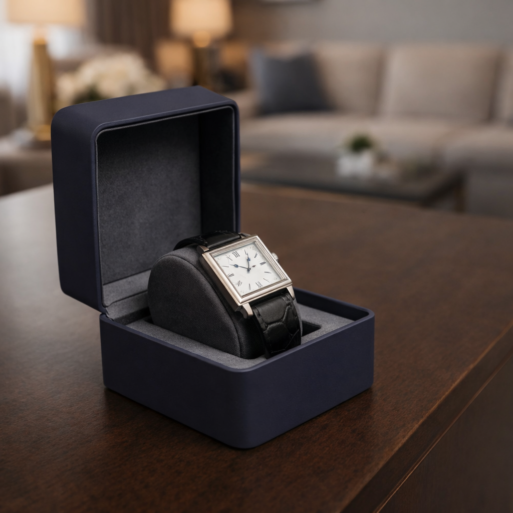 Boîte Carrée En Similicuir – Écrin Moderne 1 Emplacement