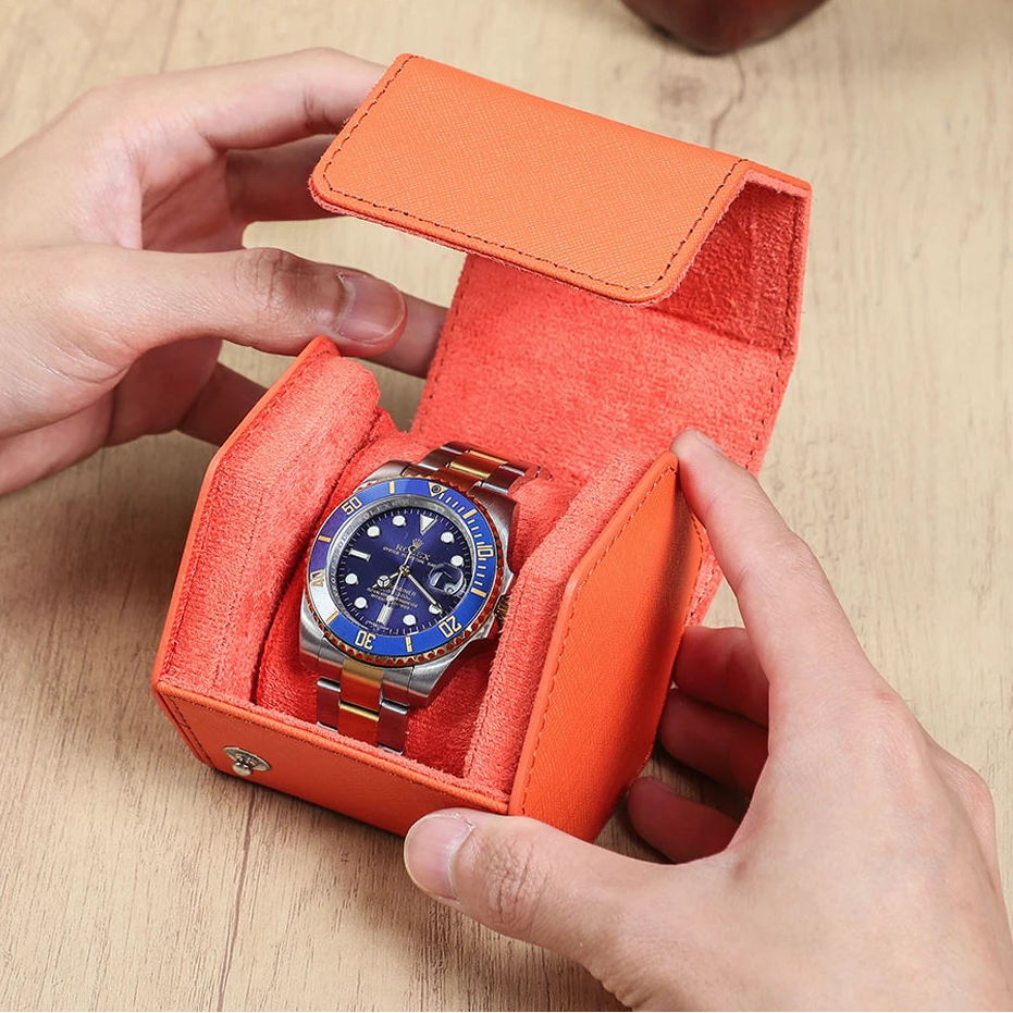Boite À Montre De Voyage En Cuir – Étui Compact 1 Emplacement