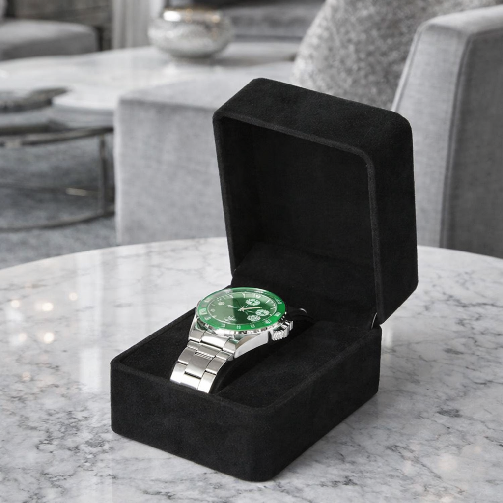 Boîte Velours Coins Arrondis – Écrin Compact Élégant