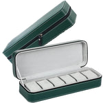 Coffret Zippé En Similicuir – Rangement Luxe Vert Multi-Emplacements