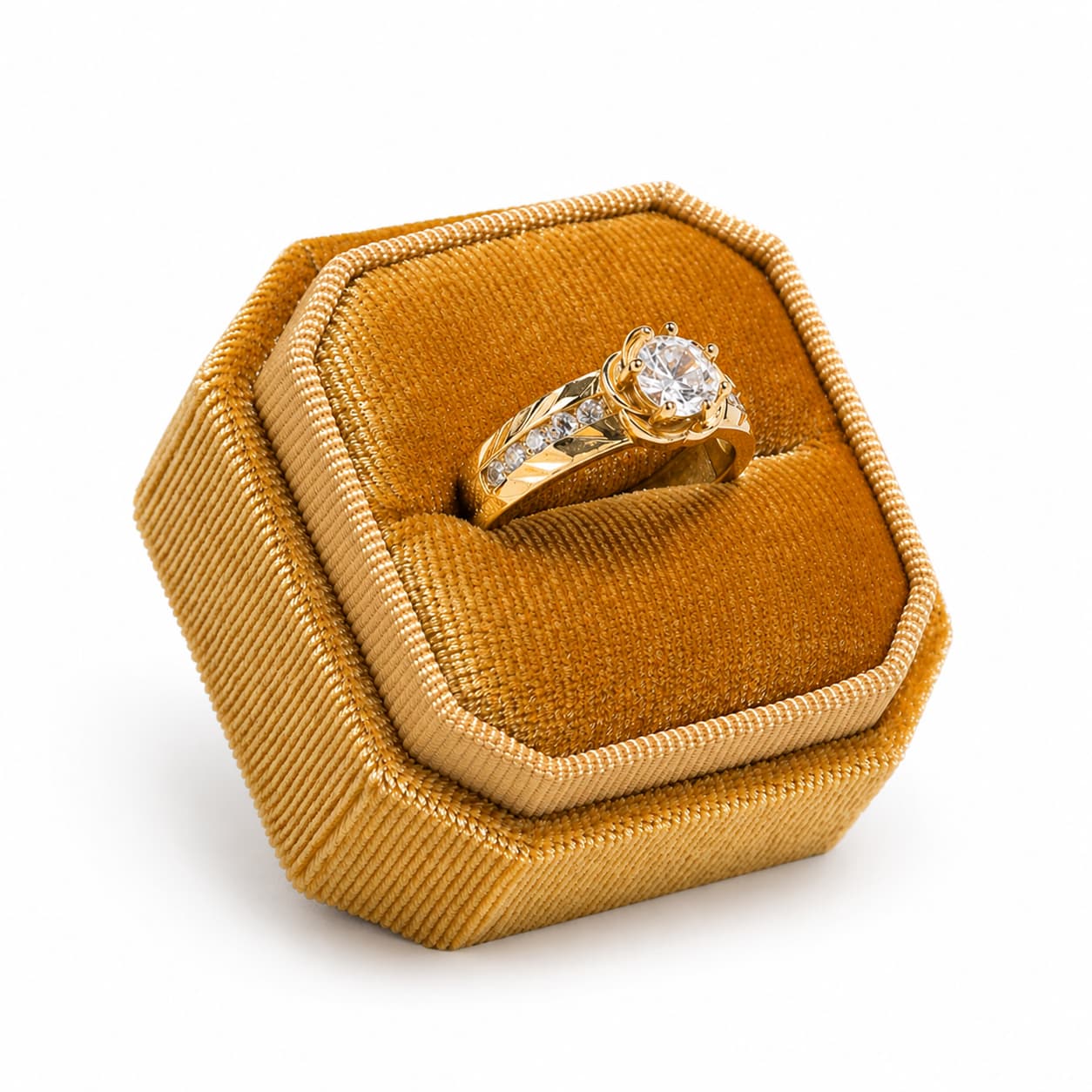 Écrin Bague Velours Vintage